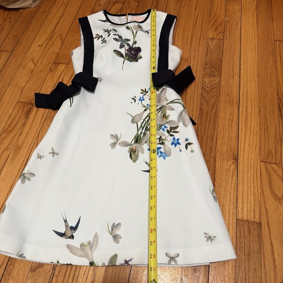 Ted Baker Sipnela Blue Floral Bow Dress Size 1/Small - Picture 11 of 12
